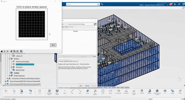 Developed a Python script to automatically generate building layouts in CATIA.